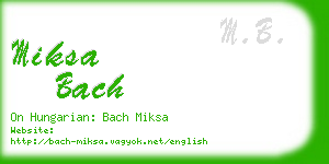 miksa bach business card